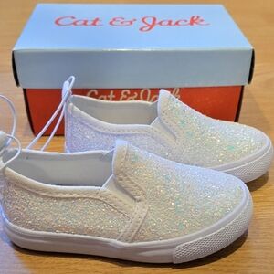 Cat & Jack Madigan Glitter Sneakers - White Size 6 Toddler